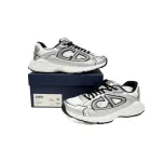 EM Sneakers Dior B30 White Mesh Silver-Tone Metallic Calfskin 