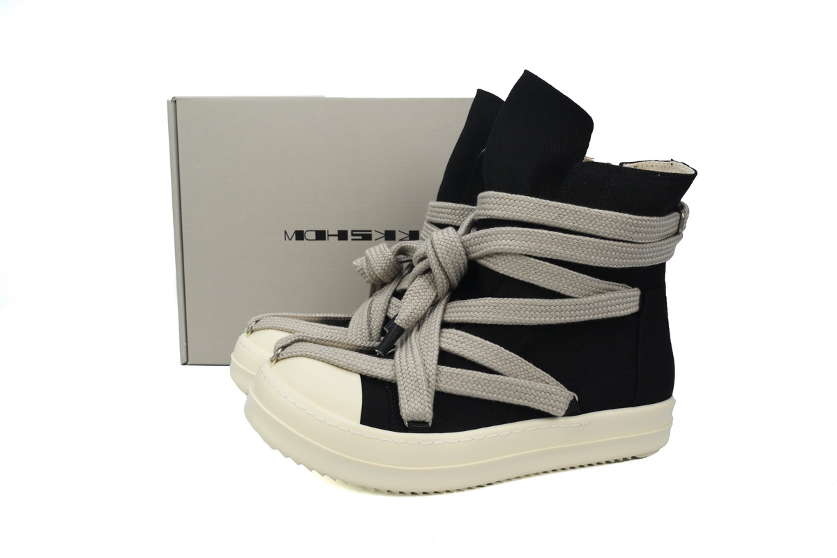 EM Sneakers Rick Owens DRKSHDW Hexa High Black Pearl Milk Fat Lace