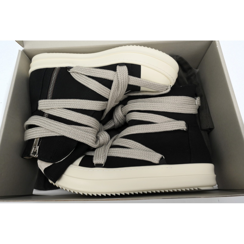 EM Sneakers Rick Owens DRKSHDW Hexa High Black Pearl Milk Fat Lace