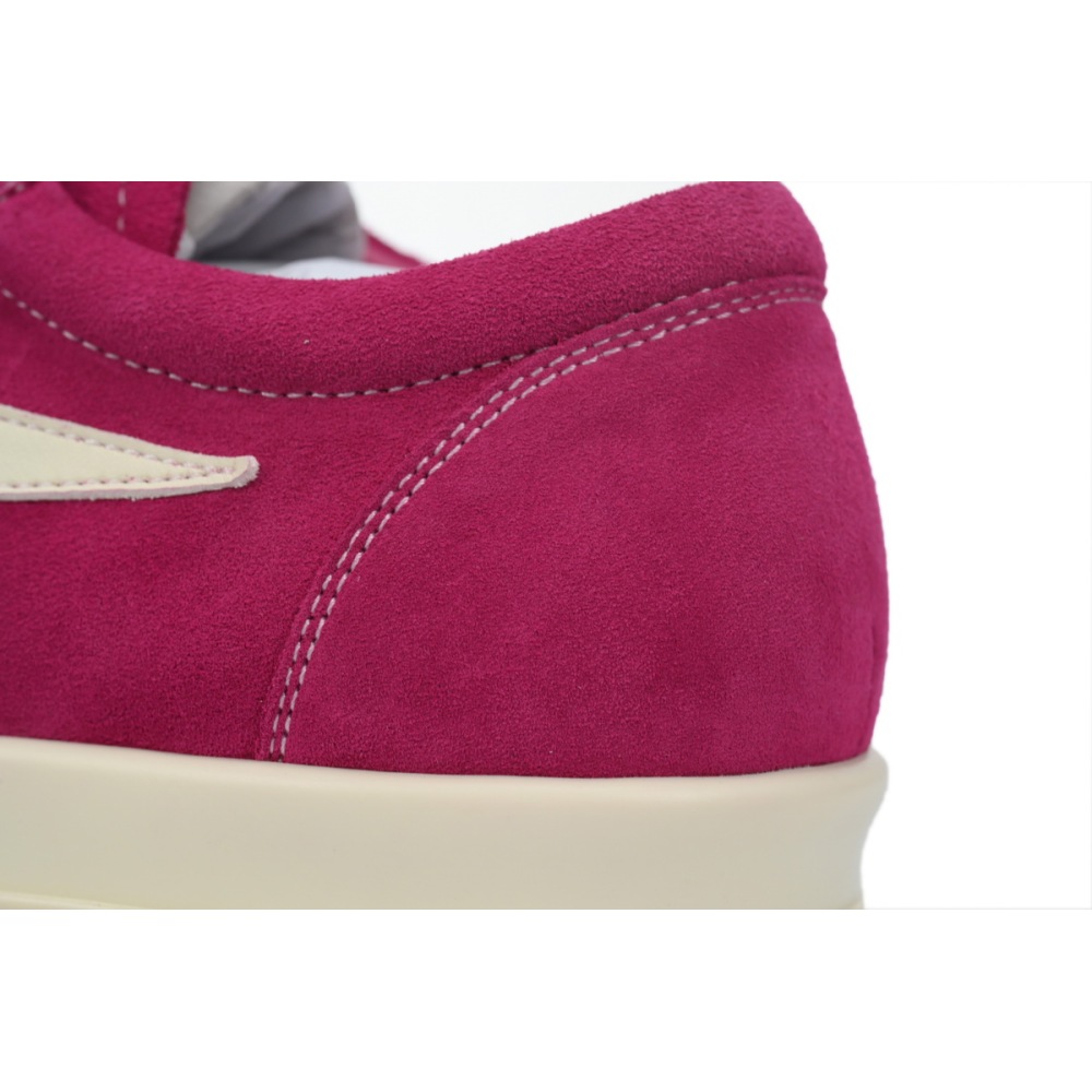 EM Sneakers Rick Owens EDFU Vintage Sneaks Velour Suede Hot Pink Milk White