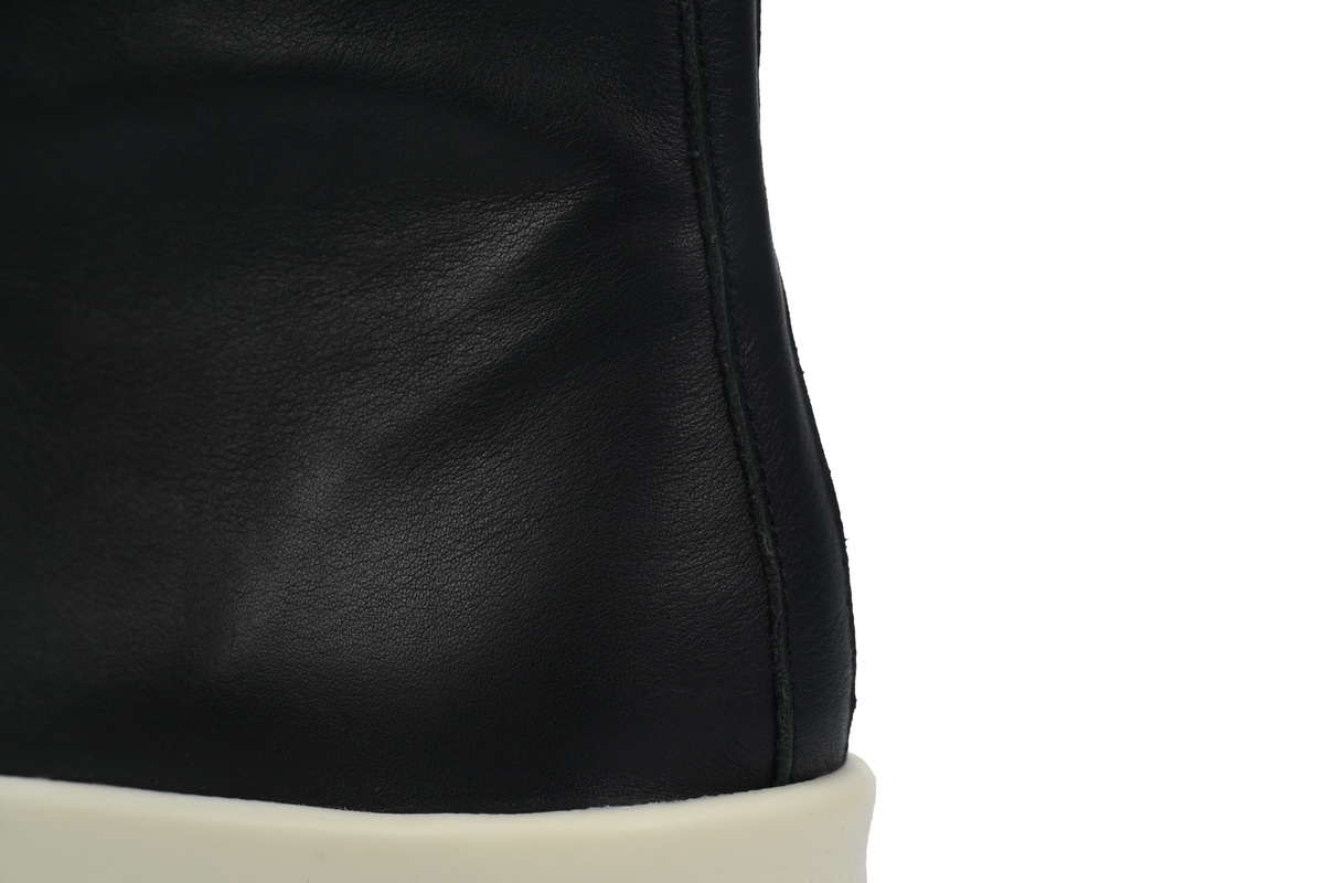 EM Sneakers Rick Owens Ramones Leather High Top Black Cream
