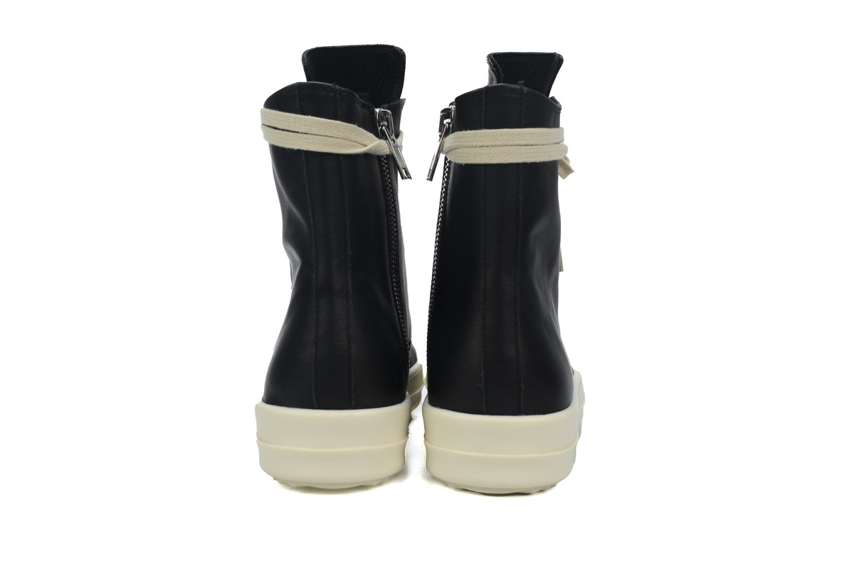 EM Sneakers Rick Owens Ramones Leather High Top Black Cream