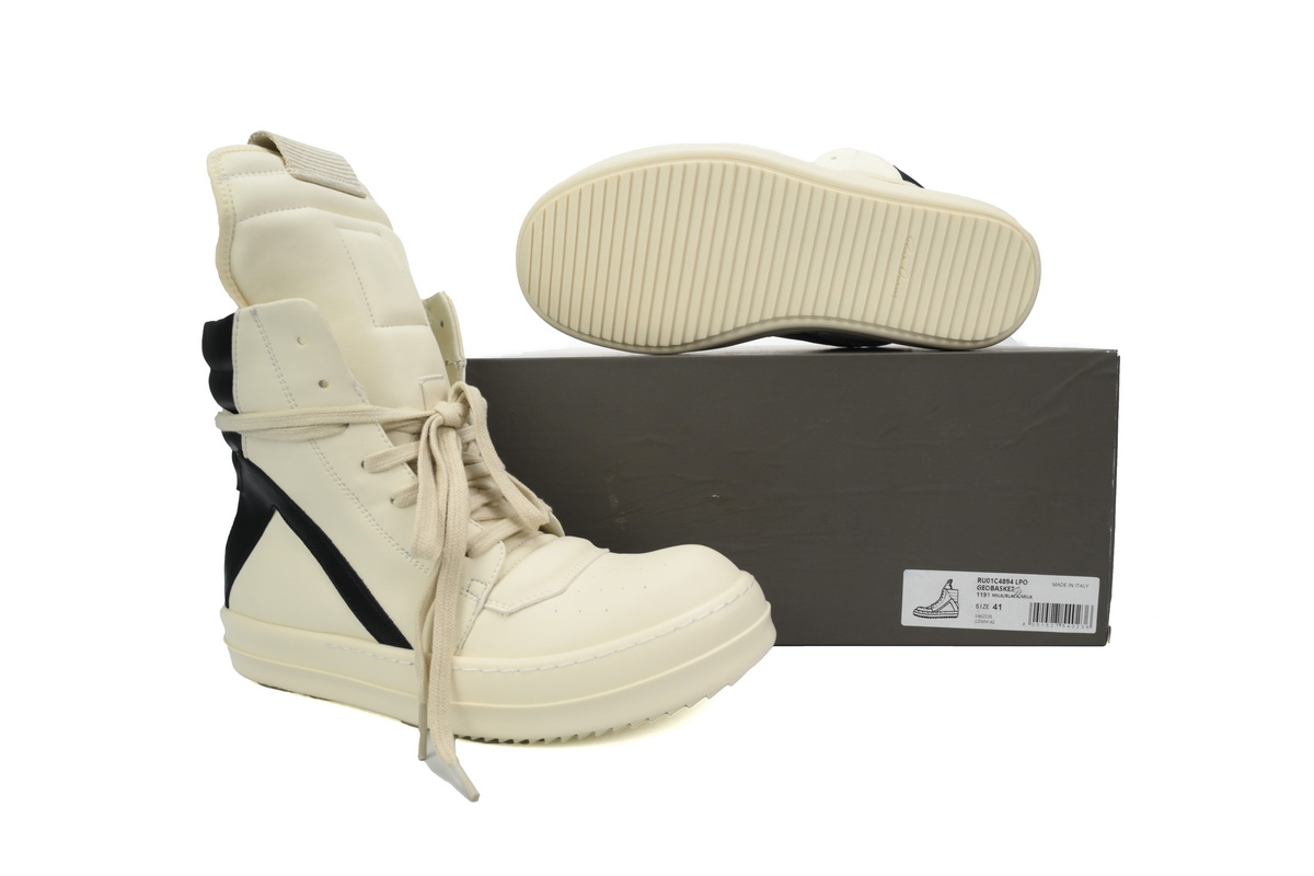 EM Sneaskers Rick Owens Luxor Geobasket High Milk Black