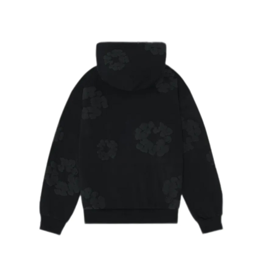 EM Sneakers Denim Tears The Cotton Wreath Hooded Sweatshirt Black Monochrome