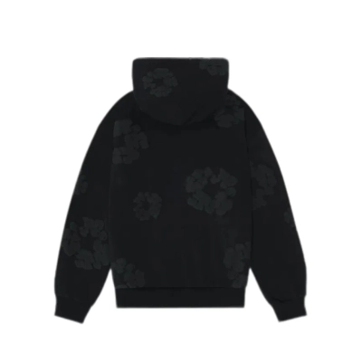 EM Sneakers Denim Tears The Cotton Wreath Hooded Sweatshirt Black Monochrome 02