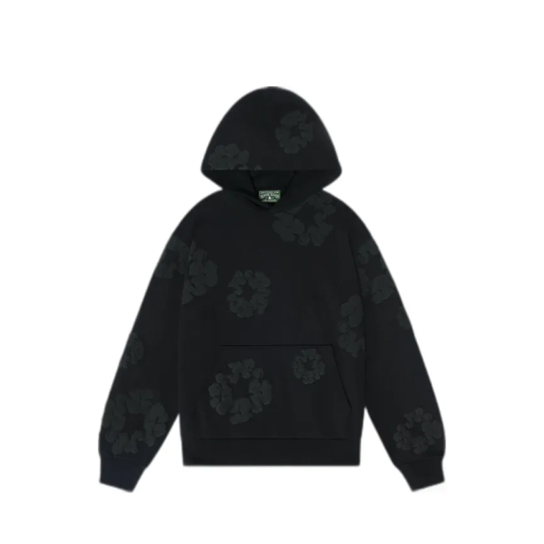 EM Sneakers Denim Tears The Cotton Wreath Hooded Sweatshirt Black Monochrome