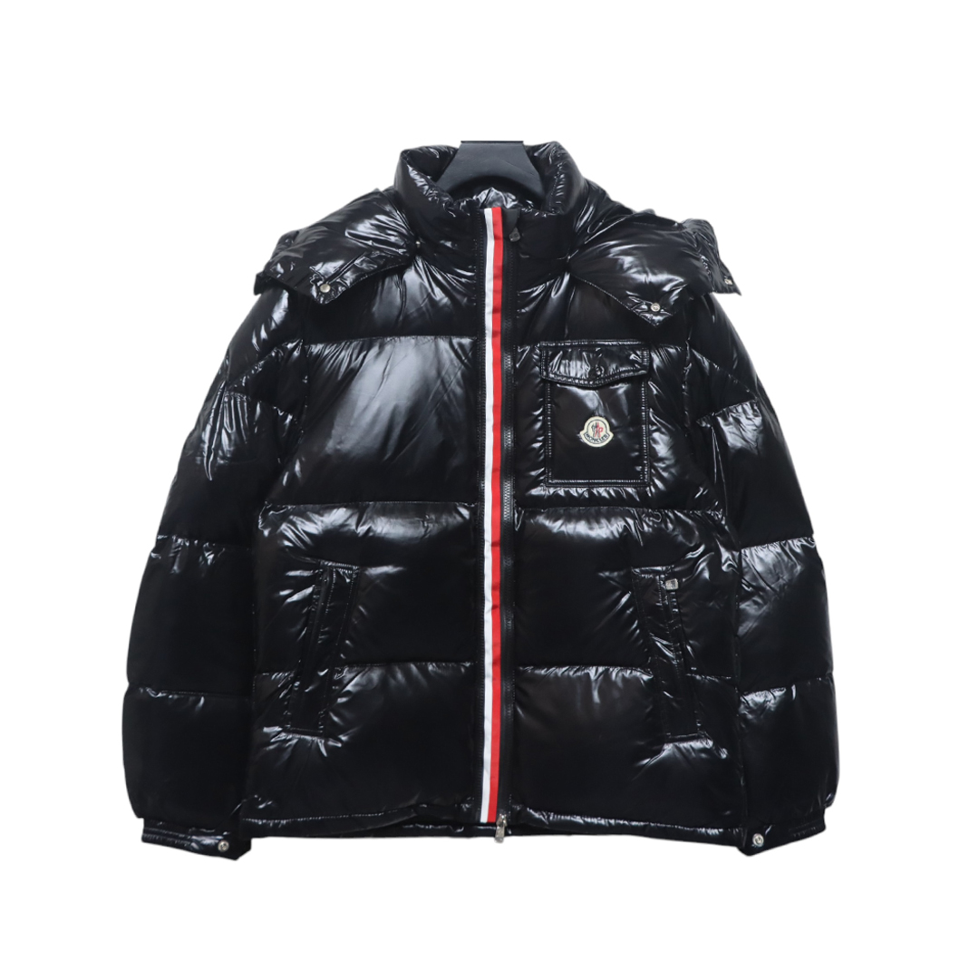 EM Sneakers Moncler Tricolor Web Down Jacket Black