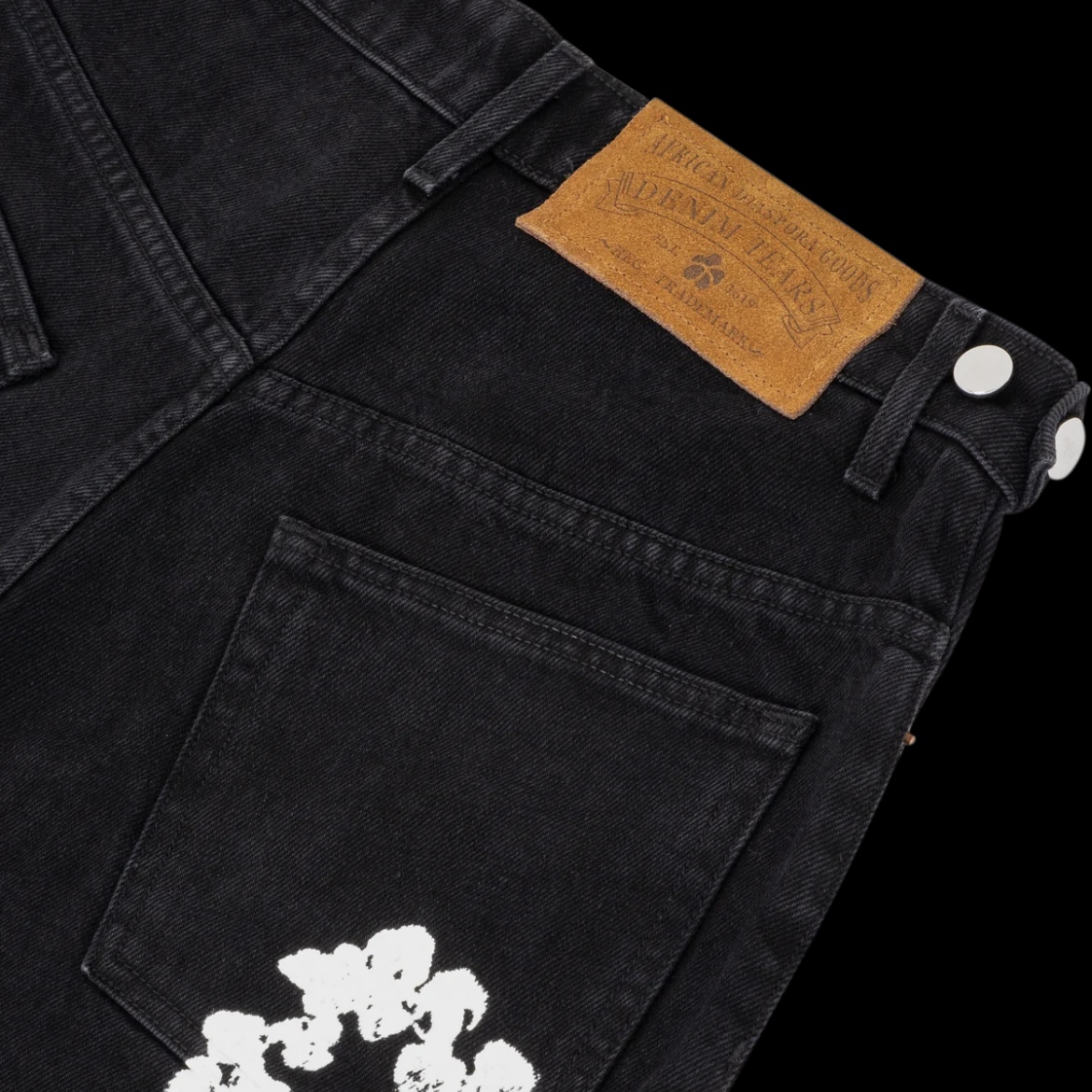 EM Sneakers Denim Tears The Cotton Wreath Jean Shorts Black