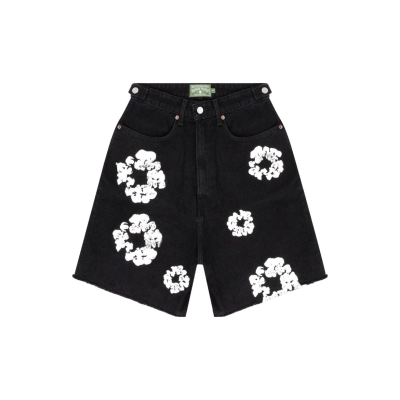 EM Sneakers Denim Tears The Cotton Wreath Jean Shorts Black 01