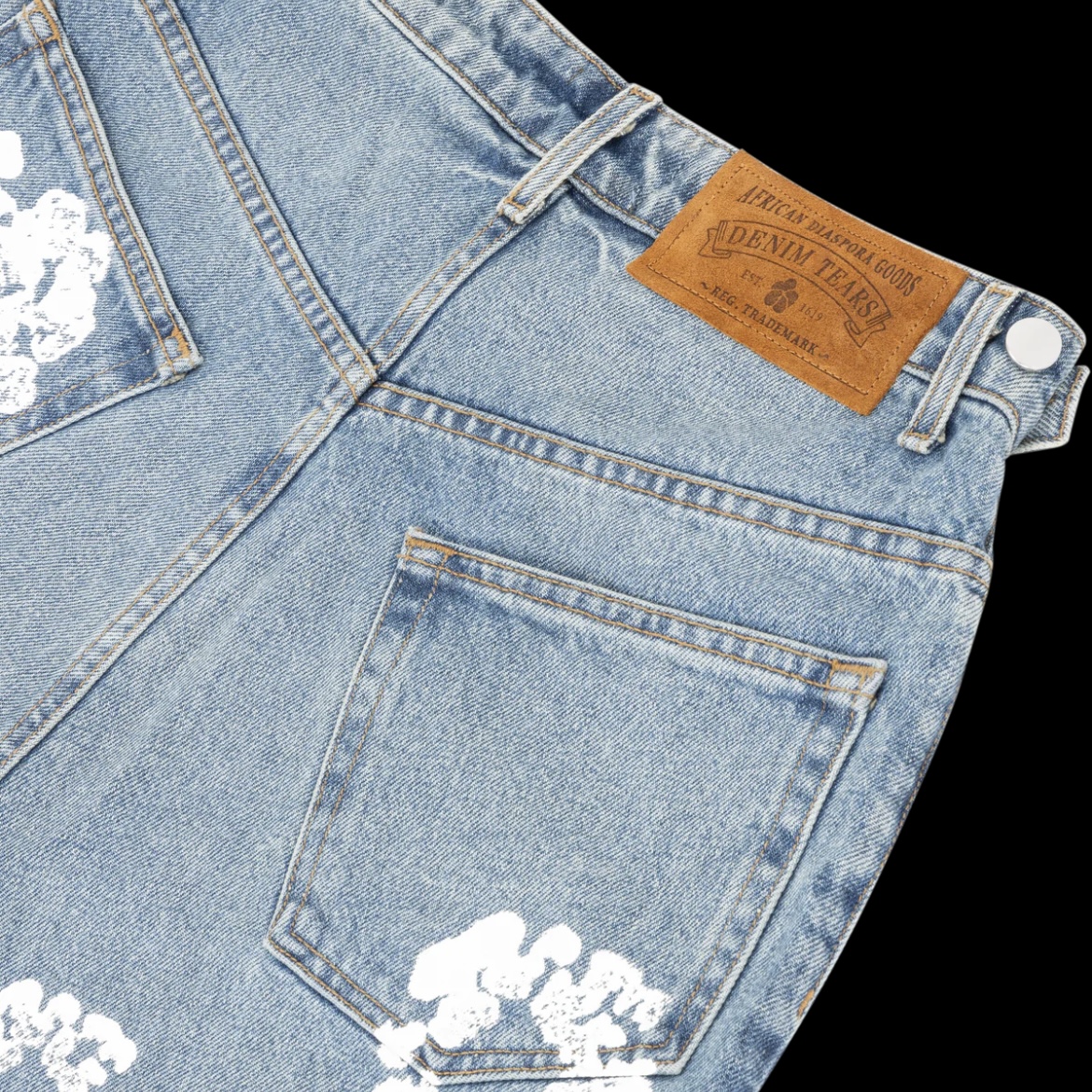 EM Sneakers Denim Tears The Cotton Wreath Jean Shorts Blue