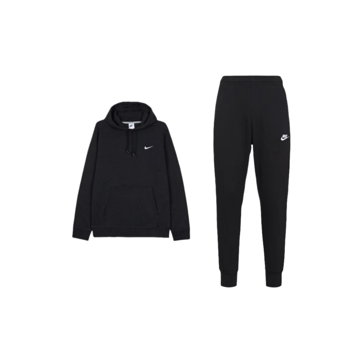 EM Sneakers Nike Sportswear Club Fleece Pullover Hoodie & Pant & Joggers Set Black