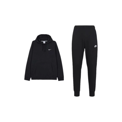 EM Sneakers Nike Sportswear Club Fleece Pullover Hoodie & Pant & Joggers Set Black 01