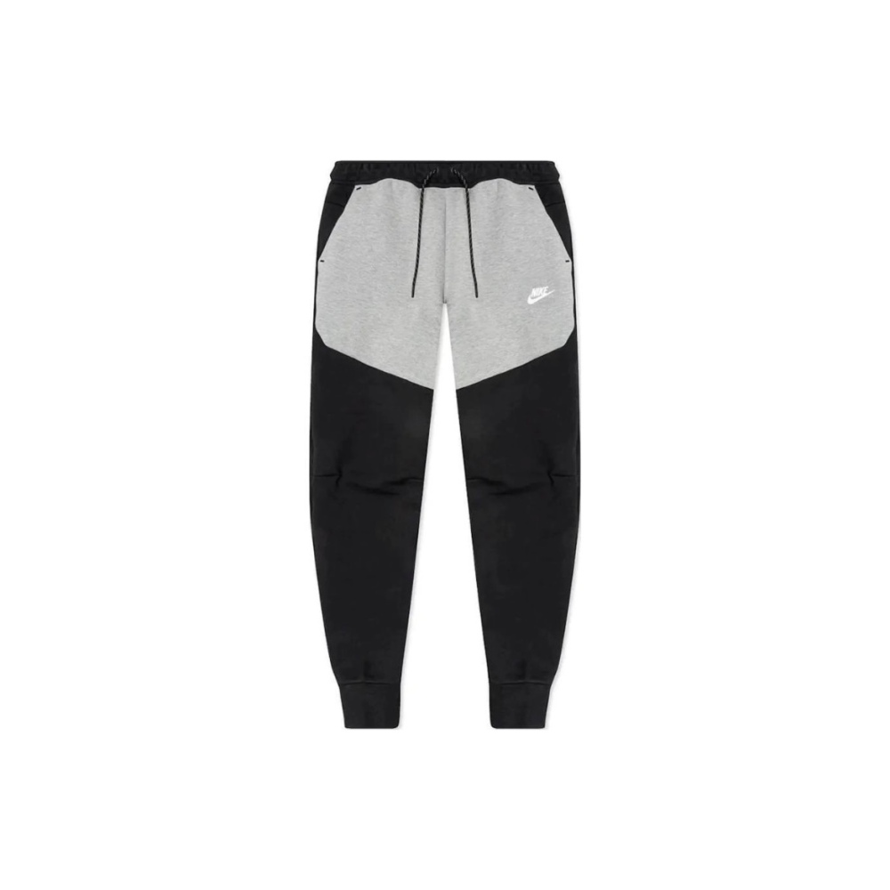 EM Sneakers Nike Sportswear Tech Fleece Full Zip Hoodie & Pant & Joggers Set Black and Gray Stitching