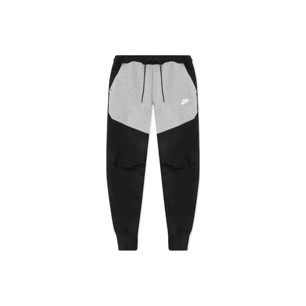 EM Sneakers Nike Sportswear Tech Fleece Full Zip Hoodie & Pant & Joggers Set Black and Gray Stitching