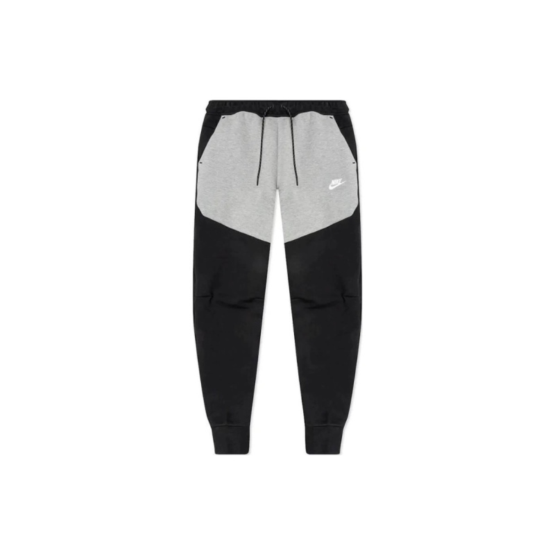 EM Sneakers Nike Sportswear Tech Fleece Full Zip Hoodie & Pant & Joggers Set Black and Gray Stitching