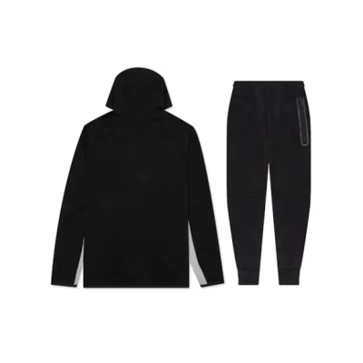 EM Sneakers Nike Sportswear Tech Fleece Full Zip Hoodie & Pant & Joggers Set Black and Gray Stitching 02