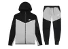EM Sneakers Nike Sportswear Tech Fleece Full Zip Hoodie & Pant & Joggers Set Black and Gray Stitching