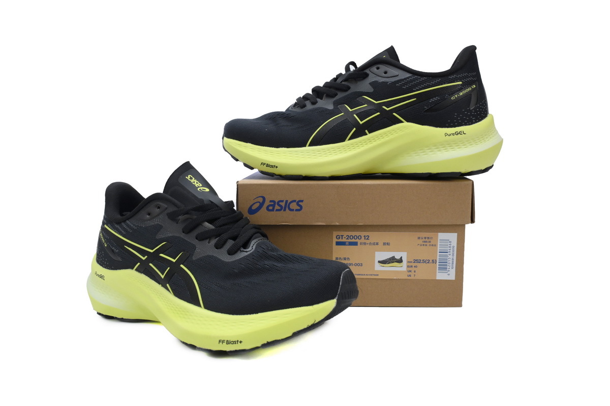 EM Sneakers ASICS GT 2000 12 'Black Glow Yellow'