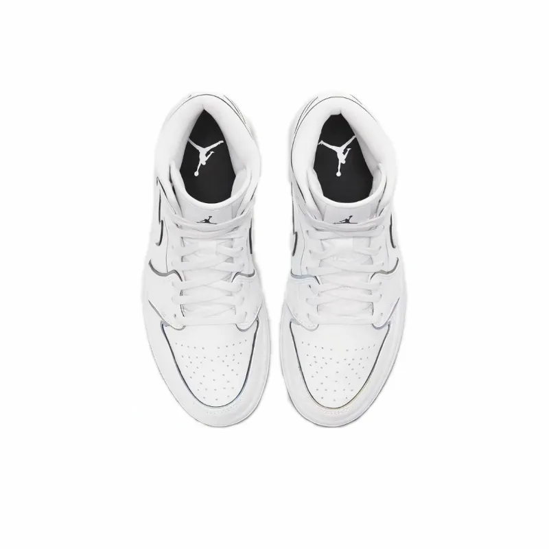 EM Sneakers Jordan 1 Mid Iridescent Reflective White