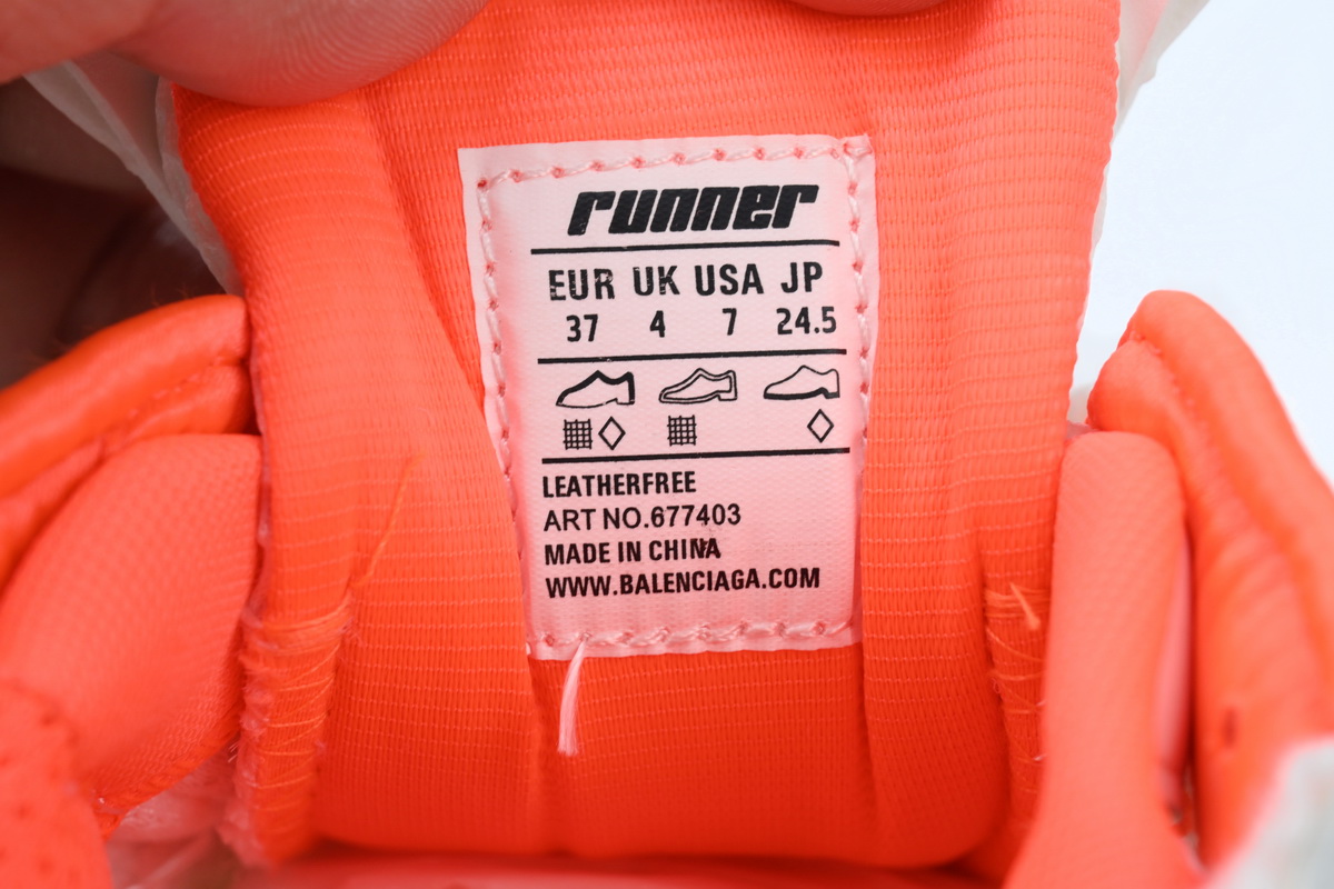 EM Sneakers Balenciaga Runner Eggshell Neon Orange