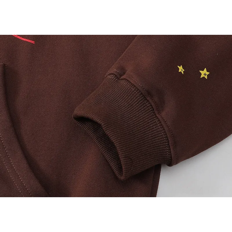 EM Sneakers Sp5der Angel Number Hoodie Brown