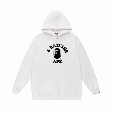 EM Sneakers BAPE College Overdye Pullover Hoodie White & Gray & Black 02