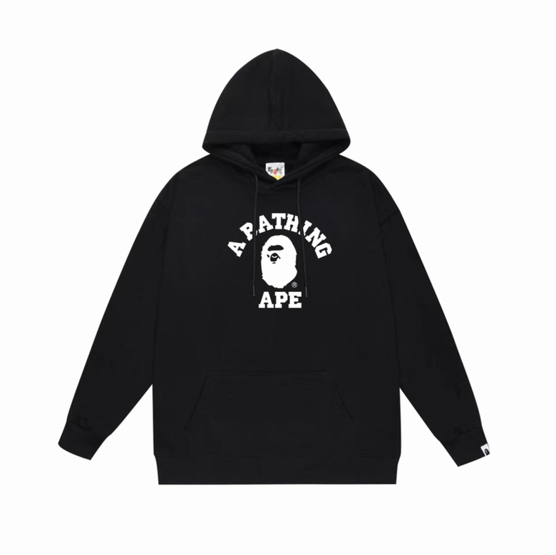 EM Sneakers BAPE College Overdye Pullover Hoodie White & Gray & Black