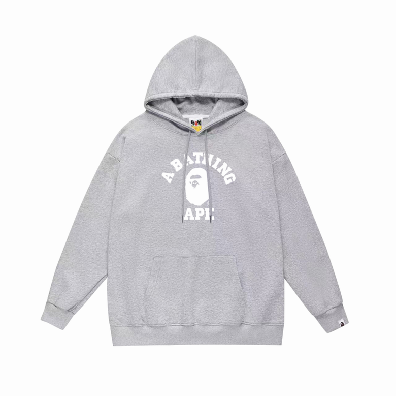 EM Sneakers BAPE College Overdye Pullover Hoodie White & Gray & Black