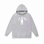 EM Sneakers BAPE College Overdye Pullover Hoodie White & Gray & Black
