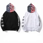 EM Sneakers BAPE Hoodie American Flag Black & White