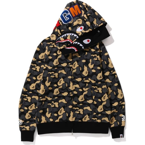 EM Sneakers BAPE Hoodie New York Madison Camouflage 3rd Anniversary Limited Edition Double Hoodie Shark