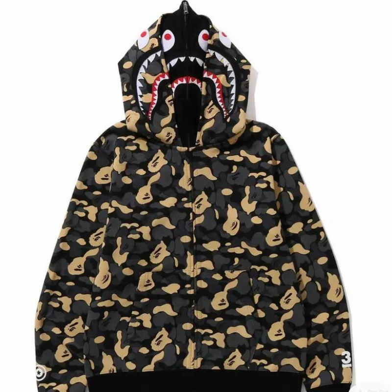 EM Sneakers BAPE Hoodie New York Madison Camouflage 3rd Anniversary Limited Edition Double Hooded Shark