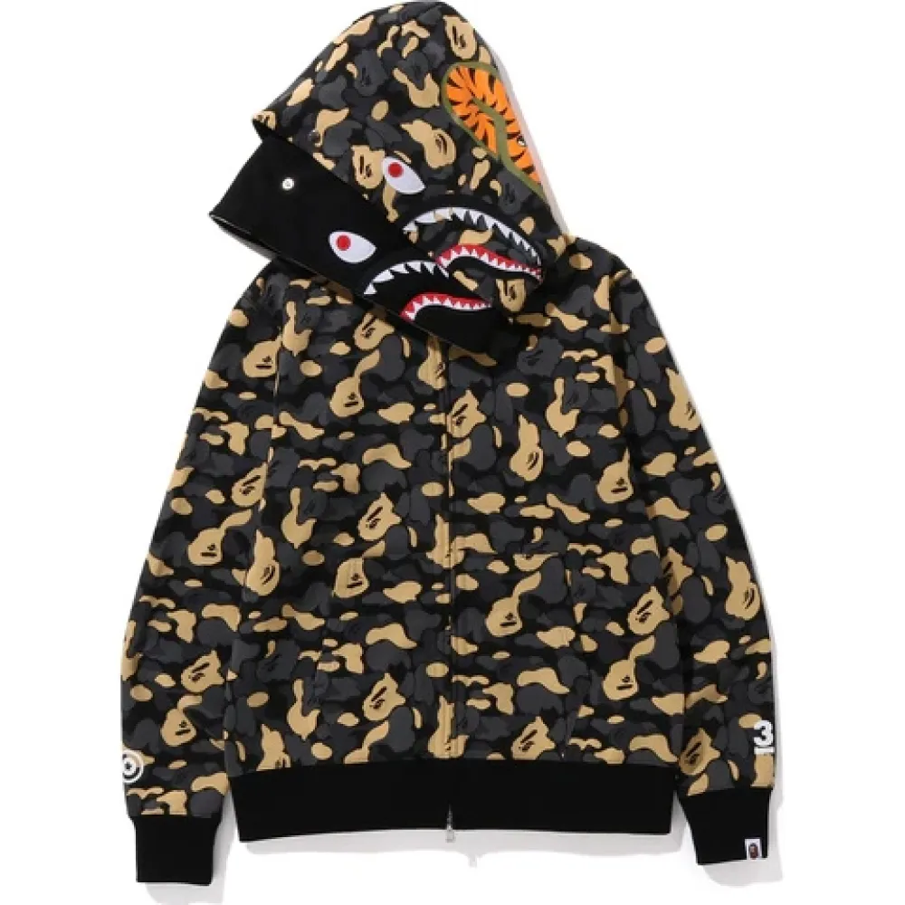 EM Sneakers BAPE Hoodie New York Madison Camouflage 3rd Anniversary Limited Edition Double Hooded Shark