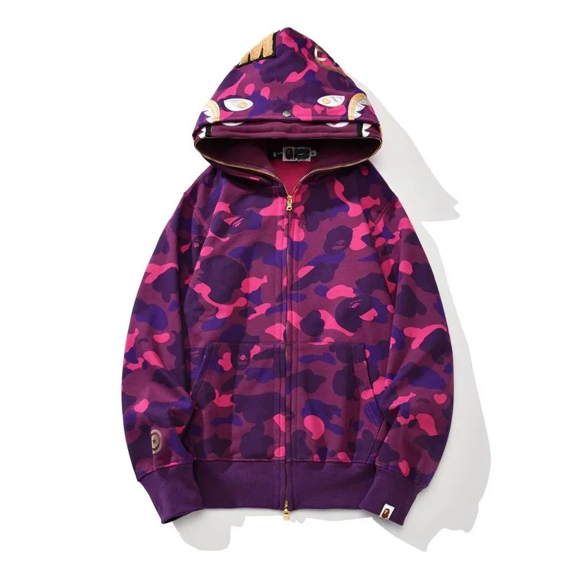 EM Sneakers BAPE Hoodie Color Camo Shark Full Zip  Yellow & Purple & Blue & Red