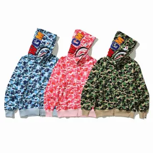 EM Sneakers BAPE ABC Camo Shark Full Zip Hoodie Blue & Pink & Green