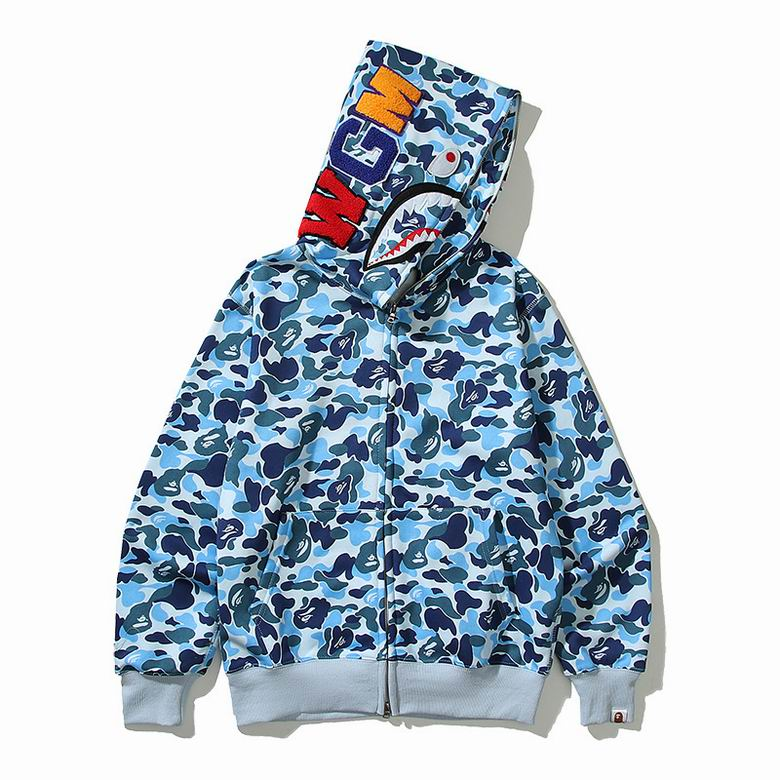 EM Sneakers BAPE ABC Camo Shark Full Zip Hoodie Blue & Pink & Green