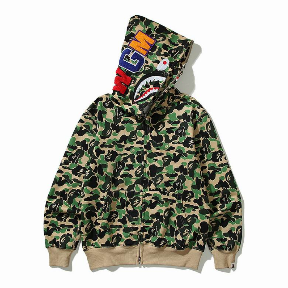 EM Sneakers BAPE ABC Camo Shark Full Zip Hoodie Blue & Pink & Green