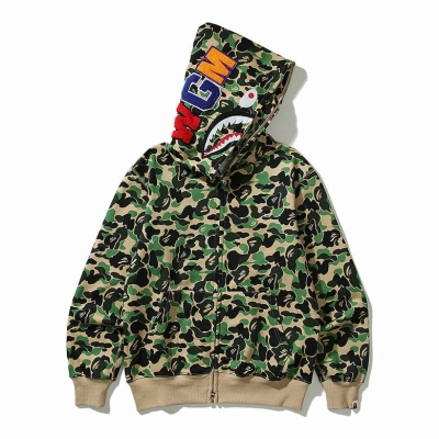 EM Sneakers BAPE ABC Camo Shark Full Zip Hoodie Blue & Pink & Green 02