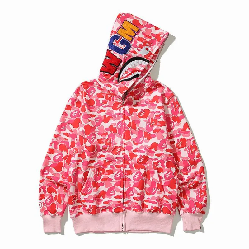 EM Sneakers BAPE ABC Camo Shark Full Zip Hoodie Blue & Pink & Green