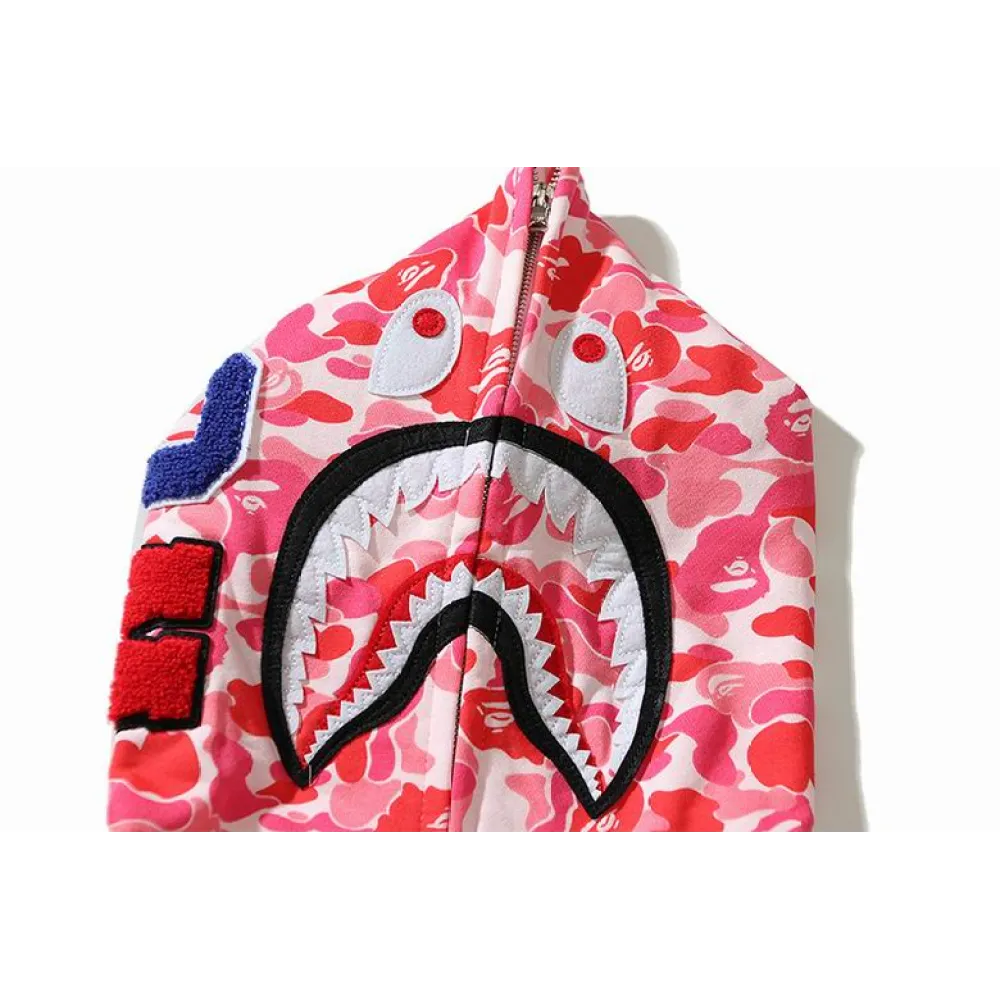 EM Sneakers BAPE ABC Camo Shark Full Zip Hoodie Blue & Pink & Green