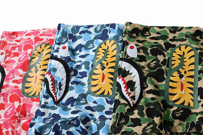 EM Sneakers BAPE ABC Camo Shark Full Zip Hoodie Blue & Pink & Green