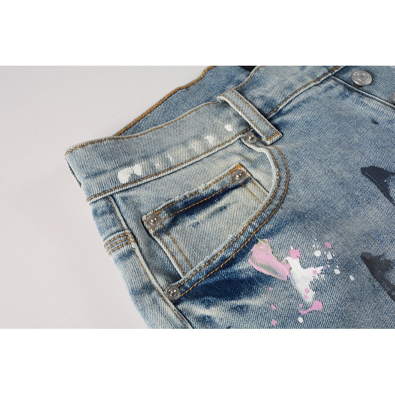 EM Sneakers Purple Brand Denim Shorts 5066
