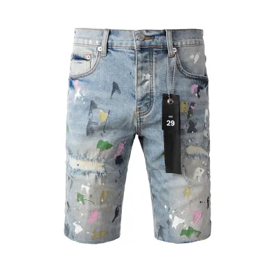EM Sneakers Purple Brand Denim Shorts 5066 01