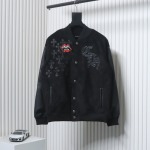 EM Sneakers Chrome Hearts Catwalk Embroidered Lips Patchwork Leather Baseball Jacket