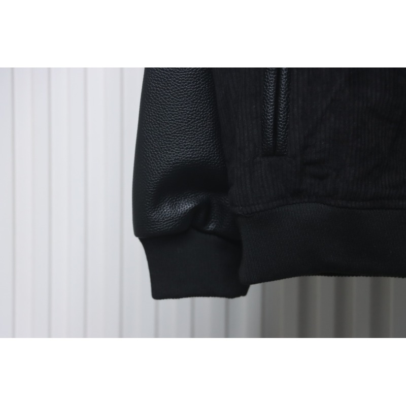 EM Sneakers Chrome Hearts Catwalk Embroidered Lips Patchwork Leather Baseball Jacket