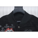 EM Sneakers Chrome Hearts Catwalk Embroidered Lips Patchwork Leather Baseball Jacket