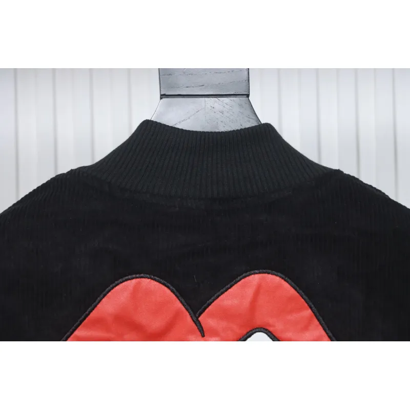 EM Sneakers Chrome Hearts Catwalk Embroidered Lips Patchwork Leather Baseball Jacket