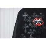 EM Sneakers Chrome Hearts Catwalk Embroidered Lips Patchwork Leather Baseball Jacket