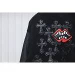 EM Sneakers Chrome Hearts Catwalk Embroidered Lips Patchwork Leather Baseball Jacket