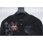 EM Sneakers Chrome Hearts Catwalk Embroidered Lips Patchwork Leather Baseball Jacket
